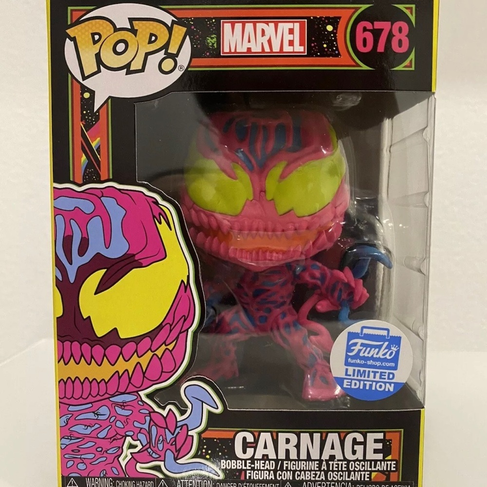 *NEW Funko Pop Marvel Black
Light Carnage Figurine (678)